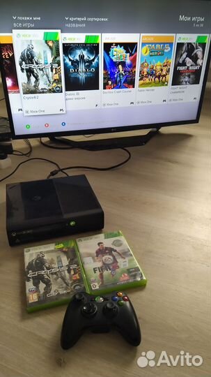 Xbox 360е+джойстик беспроводной