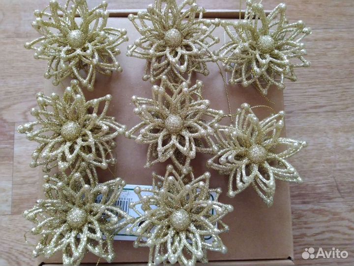 Новогодние шары новые, елка,бабочки