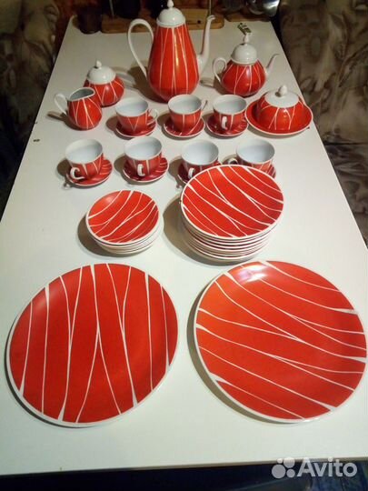 Чайный сервиз Volkstedt, гдр, 60-е, 37 предметов