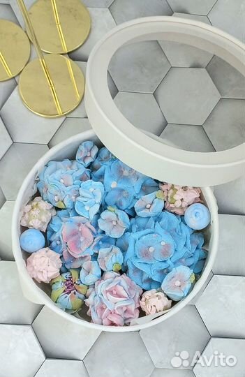 Зефирные цветы/букет из зефира/букет в коробке