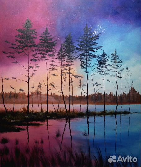 Интерьерная картина Малиновая ночь