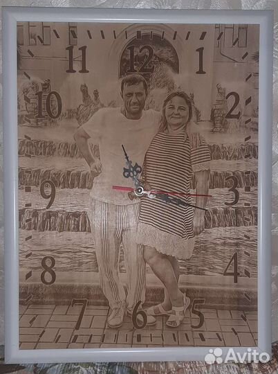 Портрет лазером на фанере и керамической плитке