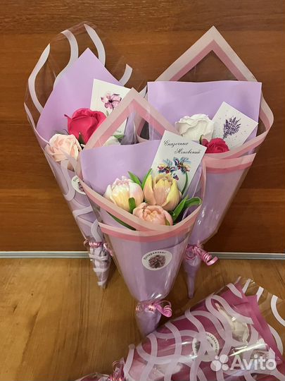 Букет из мыльных роз