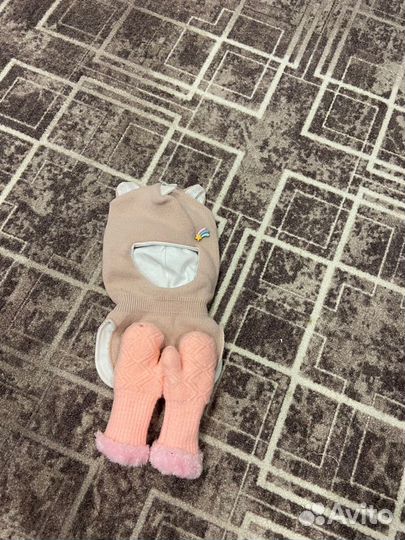 Шапка шлем для девочки демисезонная
