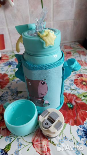 Термос детский с трубочкой