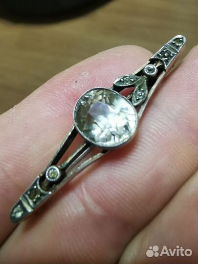 Винтажная серебряная брошь. 875. Позолота