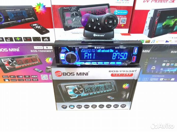 Магнитола BOS-mini Y953BT (12-24V)