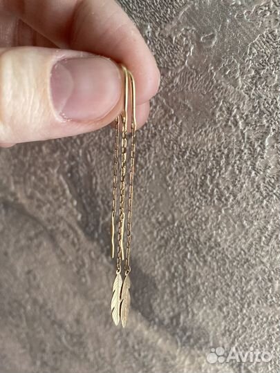 Серьги золотые 585 продевки