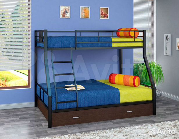 Двухъярусная кровать цвет черный