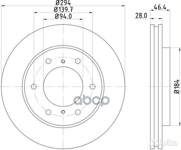 Диск тормозной перед mitsubishi L 200 / TRI