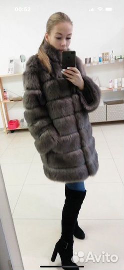 Шуба писец под соболь коричневая xs