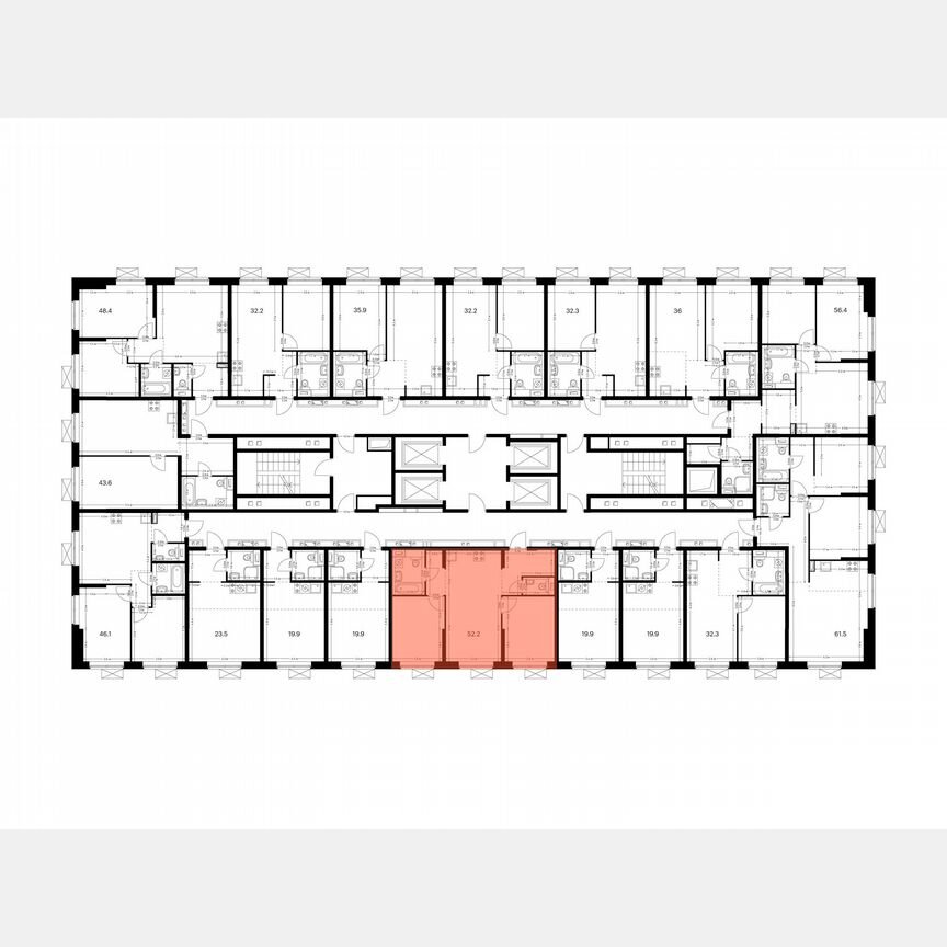 2-к. квартира, 52,2 м², 14/24 эт.
