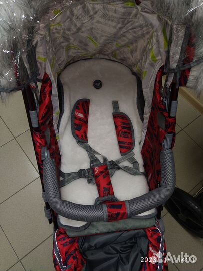 Новые санки коляска Ника 7-8 спорт (Red)