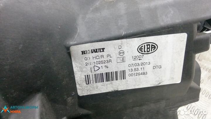 Фара правая Dacia Sandero 2 2013 260604218R