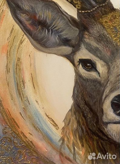 Интерьерная картина Олень ручная работа