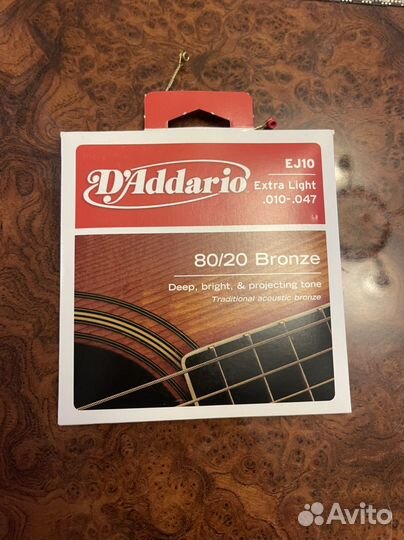 Струны для акустической гитары, D'adario, Ej-10