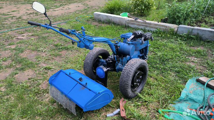 Мотоблок Мтз Беларус с активной фрезой и телегой