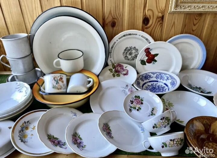 Посуда СССР Миски тарелки эмалированные фарфоровые