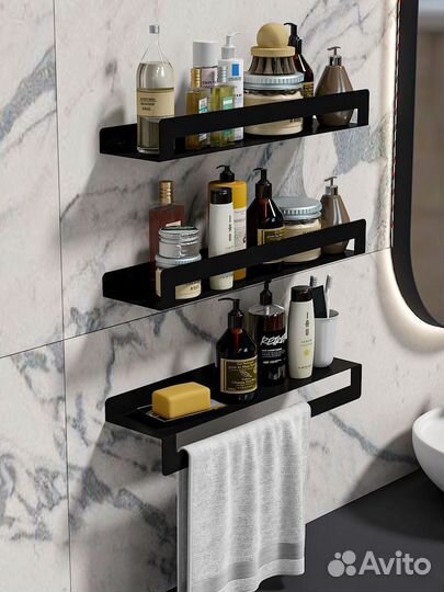 Полки для ванной, Freya, Чёрная, 50 см