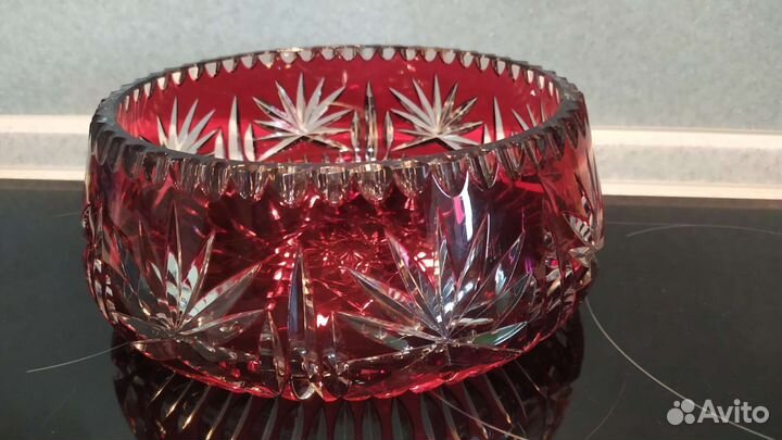 Ваза цветной хрусталь Германия гдр