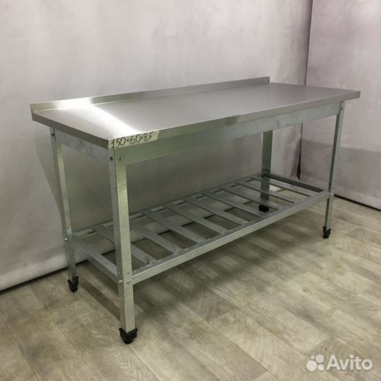 Стол нержавейка 150 x 60 x 85 пристенный