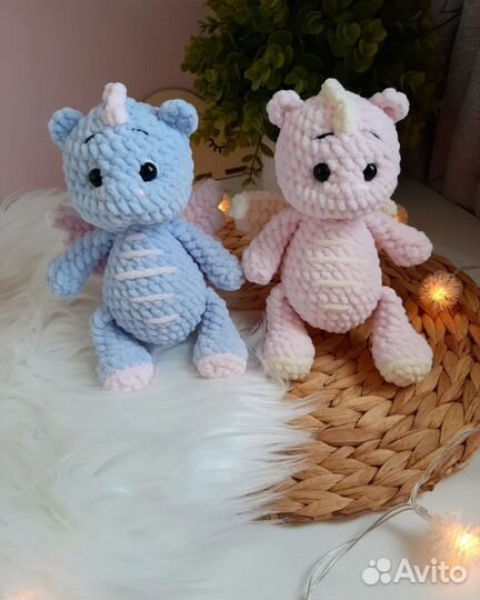 Мягкая игрушка. Вязаный дракончик. Символ 2024