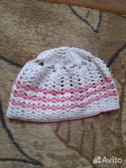 Шапочка вязаная крючком летняя