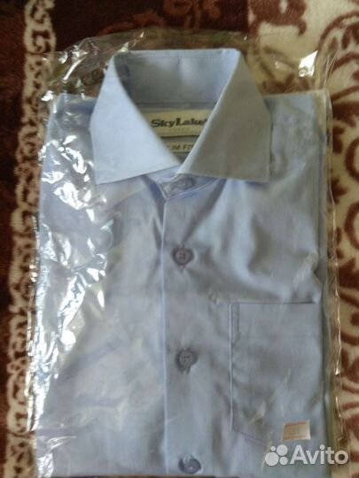 Рубашка школьная голубая ф.VAN cliff, р.128