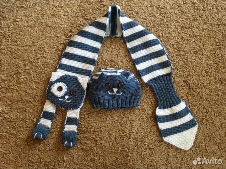 Комплект шапка+шарф новые