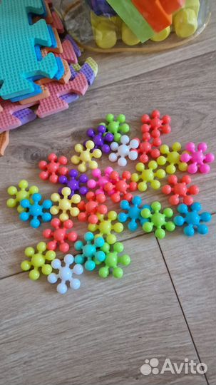 Детский коврик пазл, лего кубики для малышей