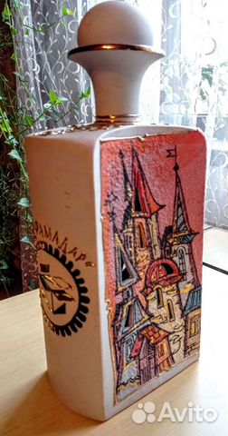 Бутылка керамическая декоративная