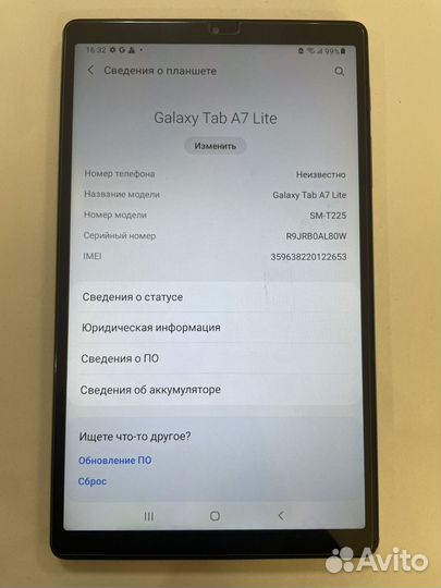 Планшет samsung galaxy tab A7 lite