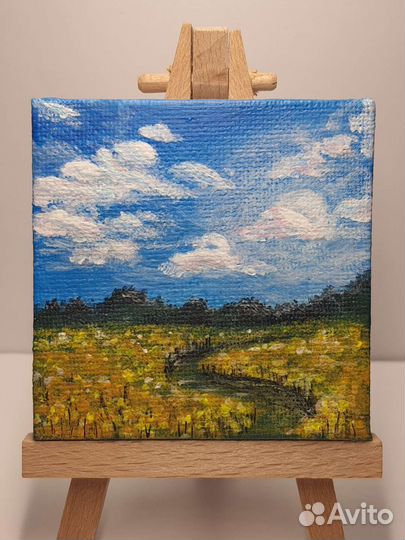 Картина миниатюра акрилом на холсте, ручная работа