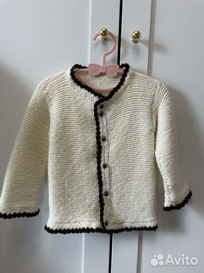Вязанная кофта для девочки 86-98