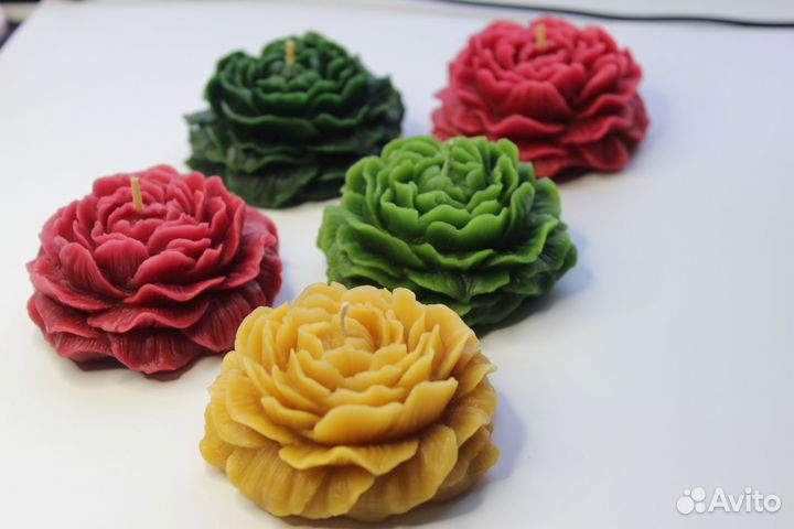 Свечи ручной работы. Пионы