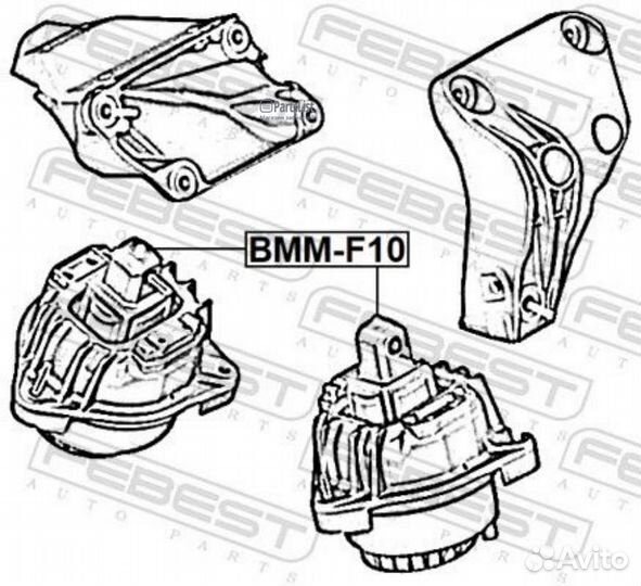Подушка двс гидравлическая\ BMW 5-series F07/F10/F11 2.0-2.8/2.0-2.5D 10 bmmf10