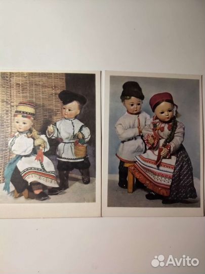 Открытки ссср, Куклы в народных костюмах, 1964
