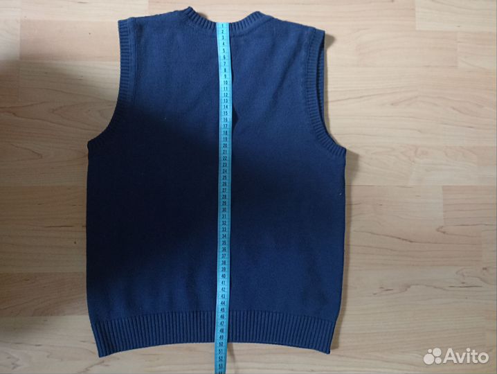 Жилетка для мальчика школьная синяя 140