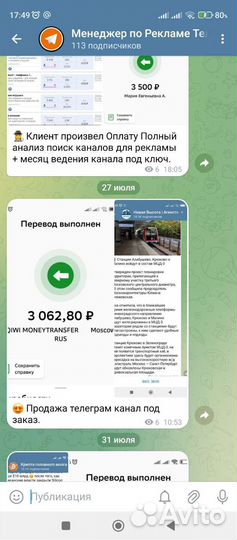 Менеджер Телеграм канала / Продвижение тг