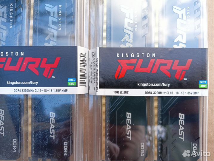 Оперативная память ddr4 8gb 16gb 32gb (fury)