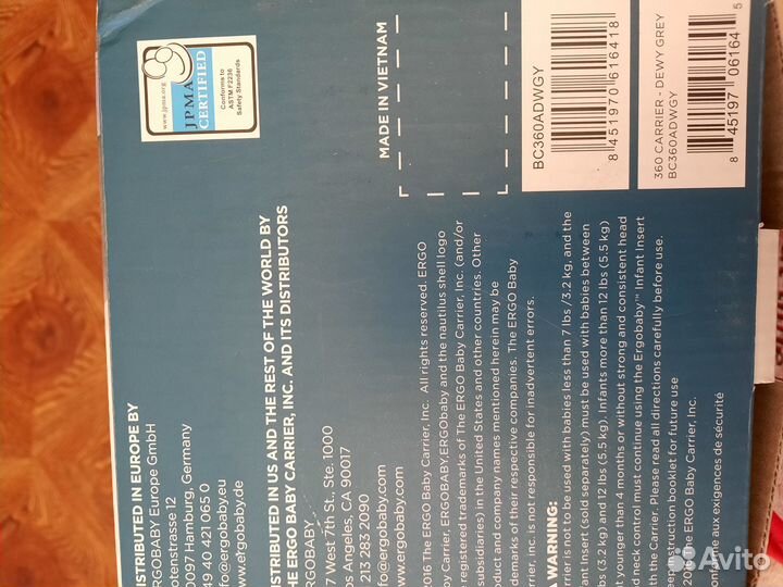 Эргорюкзак ergobaby 360 carrier Вьетнам