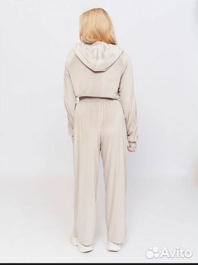 Костюм велюр двойка женский серый 44/М