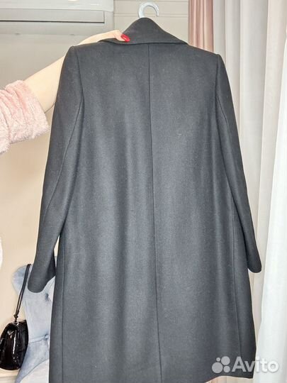 Пальто Zara с отделкой под норку М M 46