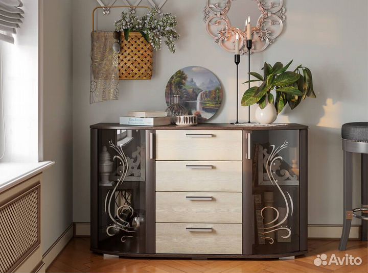 Комод Грация (77х130х45) венге/лоредо