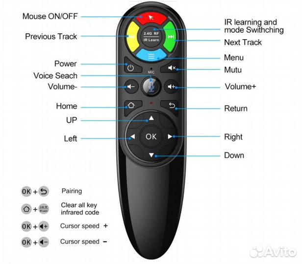 Пульт с аэромышью и микрофоном Vontar Q6 Pro