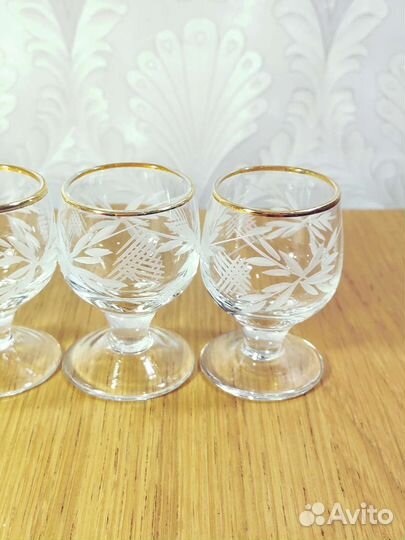 Рюмки стопки СССР хрусталь набор 6 штук