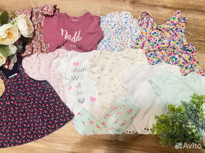 Пакет фирменных вещей для девочки 68 74