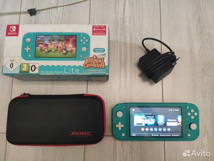 Switch Lite Animal Crossing, чип, MicroSD 64GB