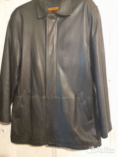 Куртка кожаная мужская, размер 54,56