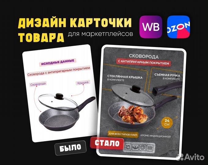 Дизайн карточек/ Инфографика для маркетплейсов